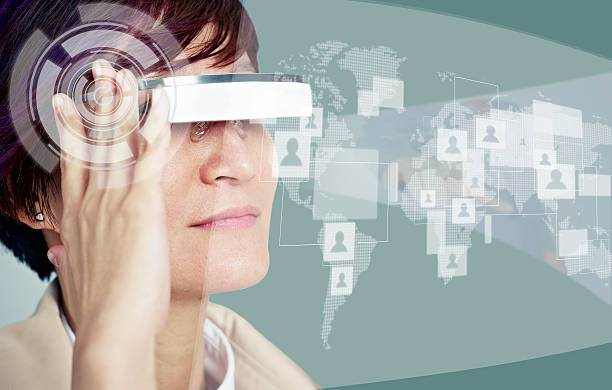 istock woman with wearable viewing device 517006222