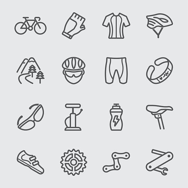 Cycling line icon Cycling line icon cycling shorts stock illustrations