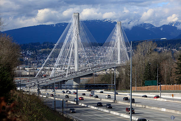 istock Magnificient Port Mann Bridge And #1 Highway British Columbia 517008932