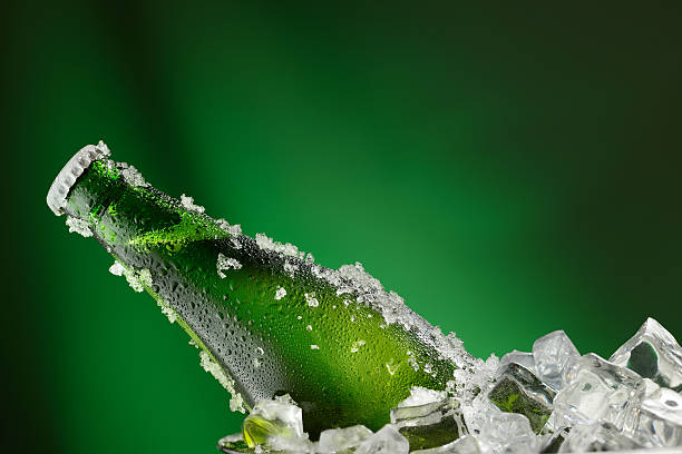 istock Cold green bottle of beer 517009998