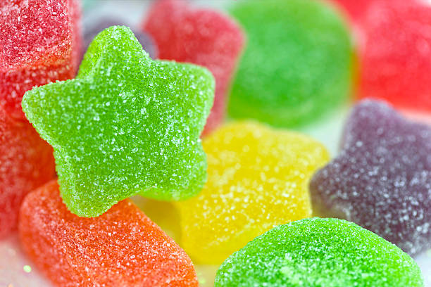 colourful fruit jelly candies stock photo