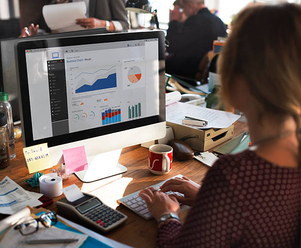Businesswoman Working Dashboard Strategy Research Concept