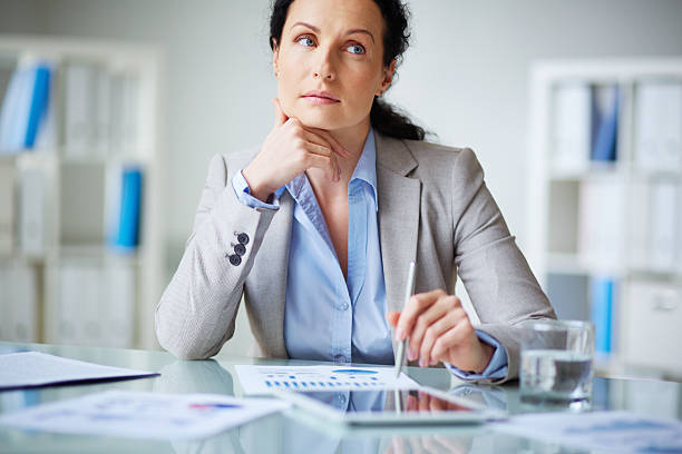 istock Pensive businesswoman 517013854