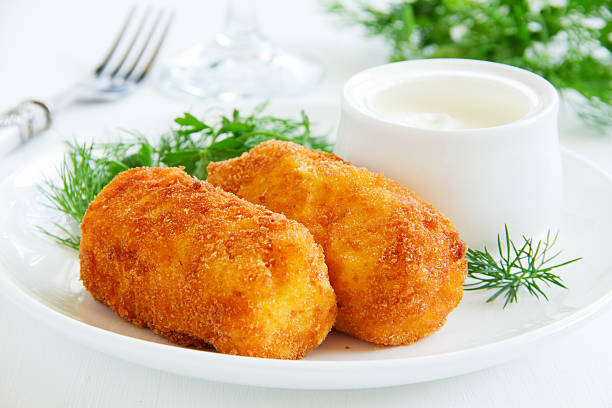 istock Potato croquettes with mozzarella. 517016175
