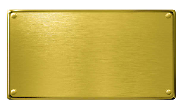 istock gold metal plaque or plate isolated 517017300