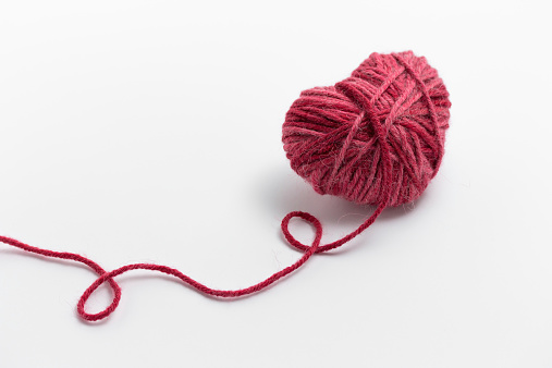 Heart shaped woolen yarn