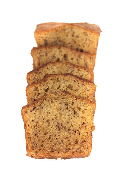 istock Homemade banana bread sliced on white background 517018582