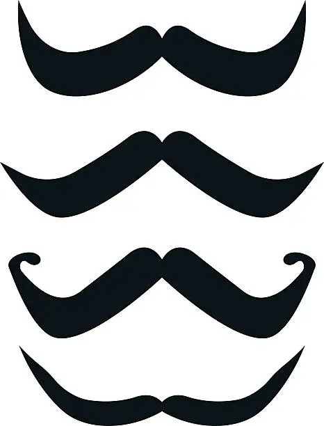 Vector illustration of mustache vector set