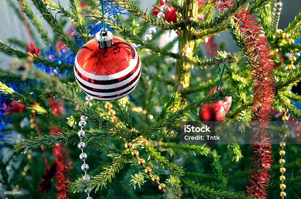 Christmas tree decorations decorated Christmas tree Celebration Stock Photo