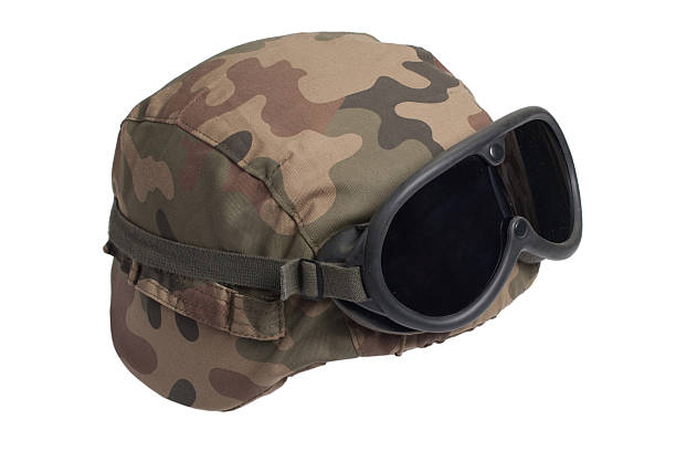 istock kevlar helmet with camouflage cover and protective goggles 517020995