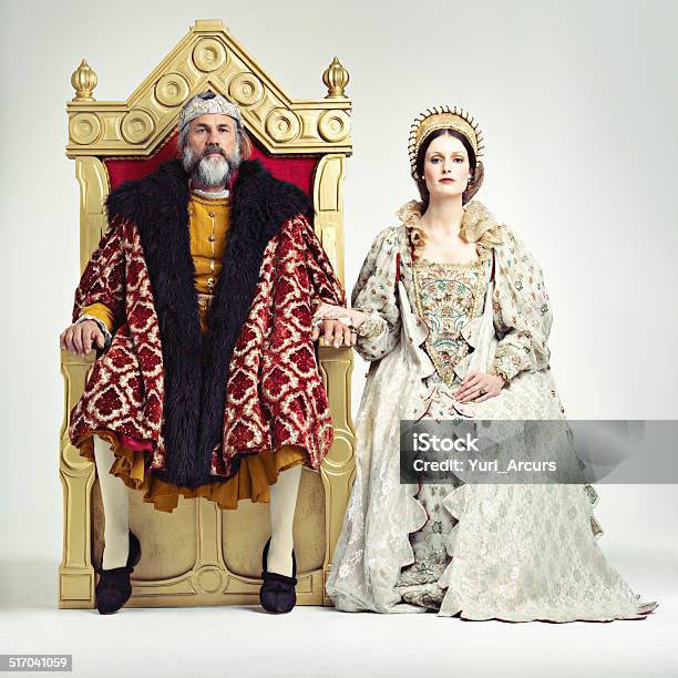They Rule Sternly But Fairly Stock Photo - Download Image Now - King - Royal Person, Throne, Queen - Royal Person