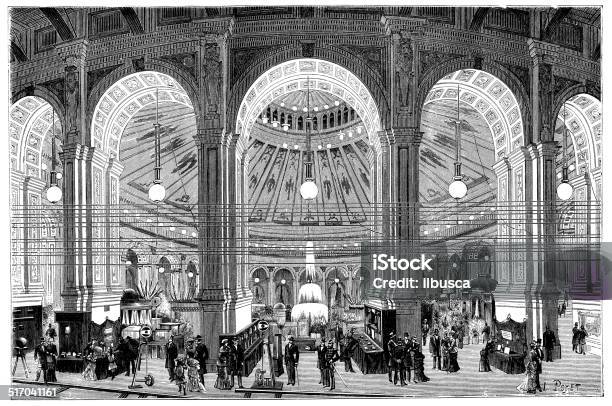 Antique Illustration Of Wien Electricity Exposition Stock Illustration - Download Image Now