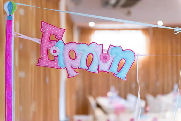 Birthday decoration with letters.