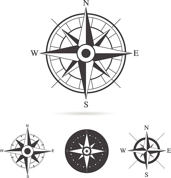 compass rose-kollektion - compass compass rose north direction stock-grafiken, -clipart, -cartoons und -symbole