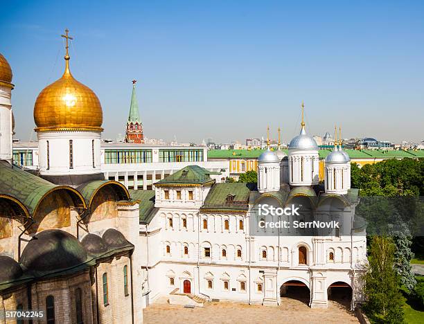 View On Cathedral Square With Patriarchs Palace Stock Photo - Download Image Now - 12 O'Clock, Annunciation Cathedral, Apostle - Worshipper