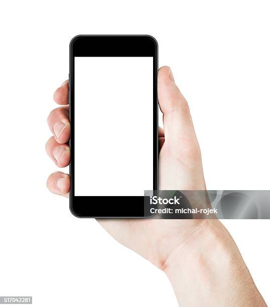 Mann Hand Hält Smartphone Mit Leeren Bildschirm Ein Stockfoto und mehr Bilder von Menschliche Hand