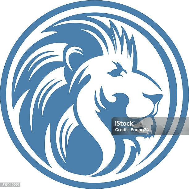 Lion Head Circle Stock Illustration - Download Image Now - Animal, Animal Body Part, Animal Head