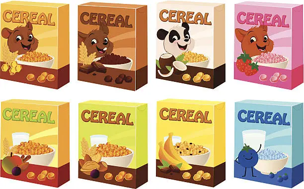 Vector illustration of Cereal Boxes