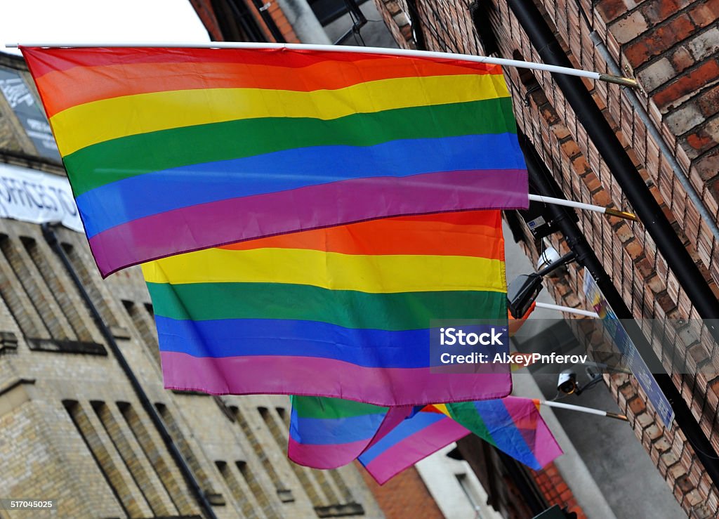 Rainbow flag Rainbow flag in Manchester Manchester - England Stock Photo