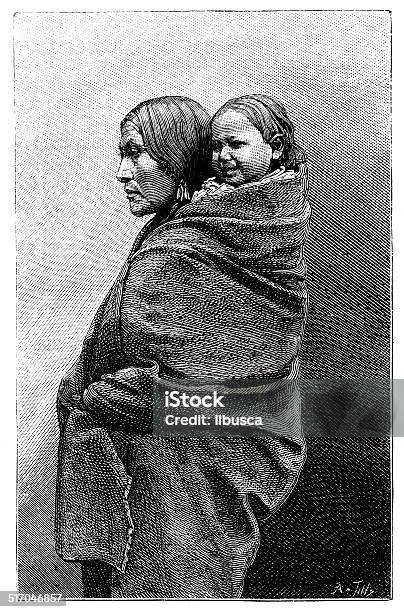 Antique Illustration Of Native American Woman Stock Illustration - Download Image Now - Indigenous Peoples of the Americas, Indigenous North American Culture, Art