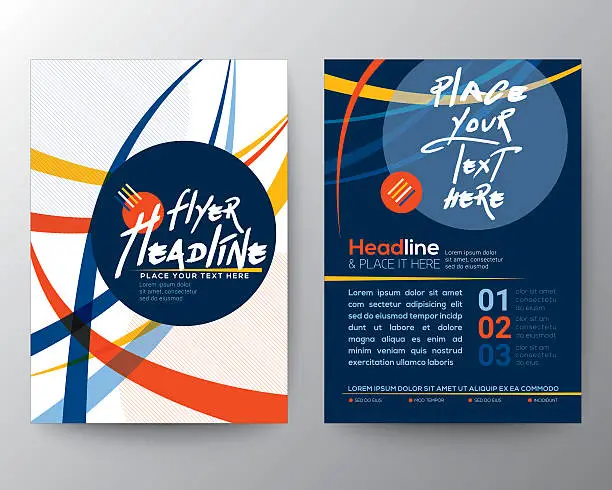 Vector illustration of Abstract Colorful Curved Line shape Poster Brochure Flyer design