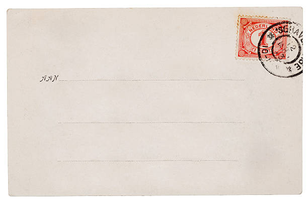 istock pure vintage card with postage stamp 517048475