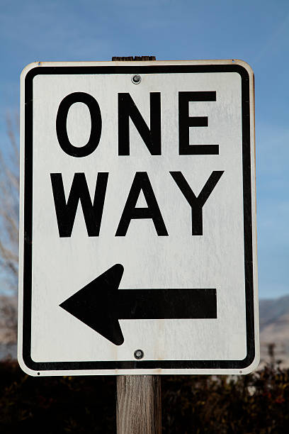 istock Black and White One Way Sign 517050078