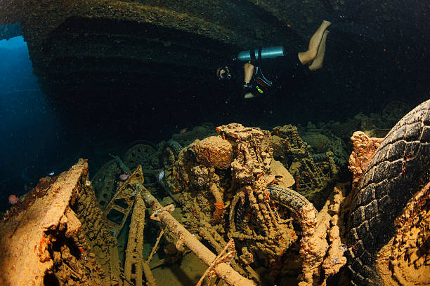 istock Underwater Ship Wreck Diving  SS Thistlegorm    BSA M20 motorcycle 517051034