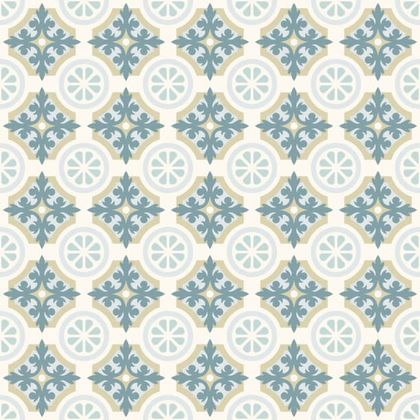 Retro Floor Tiles patern vector art illustration