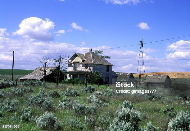 1890s Abandoned Homestead Desert And Blue Sky Photo Stock Photo - Download Image Now