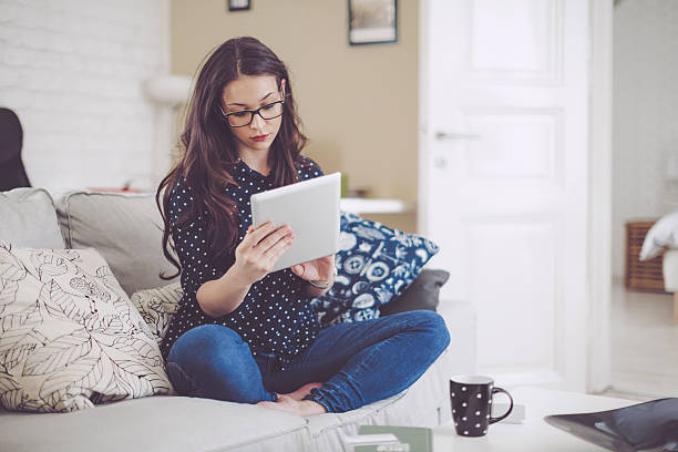 istock Pretty woman at home 517055066