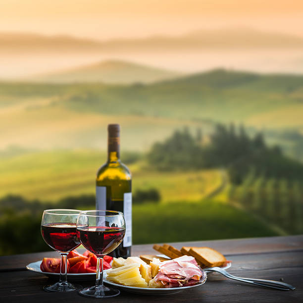 istock still life Red wine  ,cheese and prosciutto 517055114