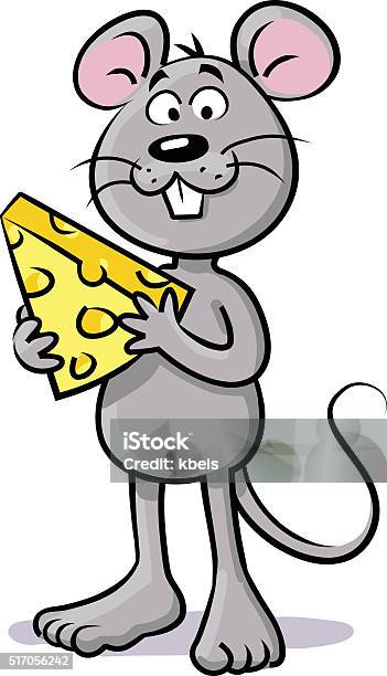 Mouse With Cheese Stock Illustration - Download Image Now - Mouse - Animal, Cartoon, Cheese