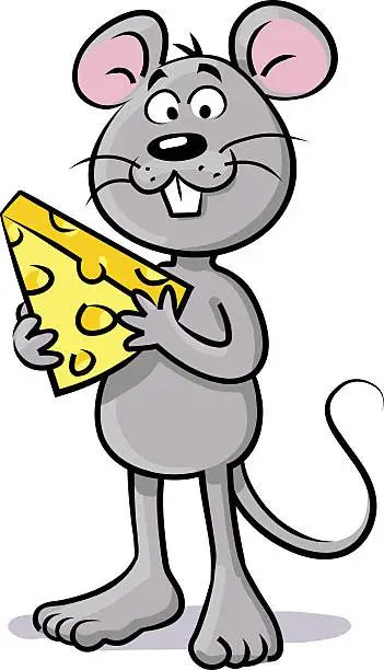 Vector illustration of Mouse With Cheese