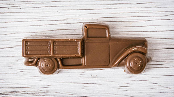 Little chocolate retro pickup truck stock photo