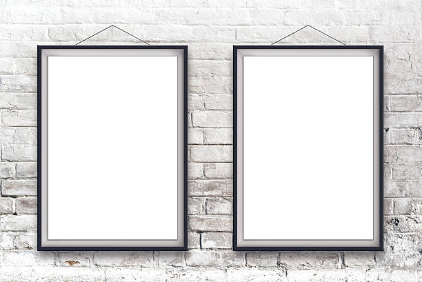 istock Two blank vertical paintings poster in black frame 517056593