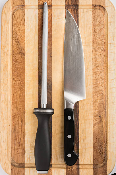 istock Cook's knife and honing steel 517057004