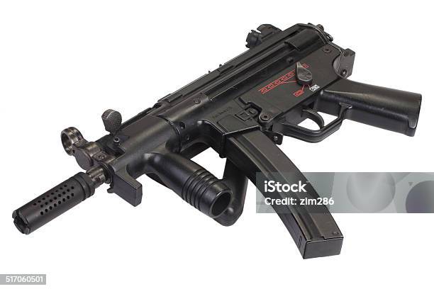 Submachine Gun Mp5 Isolated Stock Photo - Download Image Now - Aggression, Army, Bullet