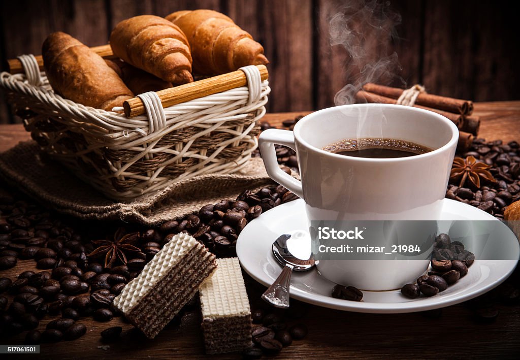 Coffee still life with cup of coffee Coffee still life with cup of coffee with wood background Agriculture Stock Photo