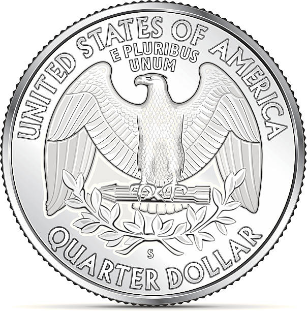 ilustraciones, imágenes clip art, dibujos animados e iconos de stock de una cuarta parte de los estados unidos, así que representan la american eagle - brass eagle