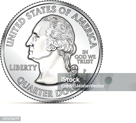 istock One US quarter coin depicting George Washington 517076079