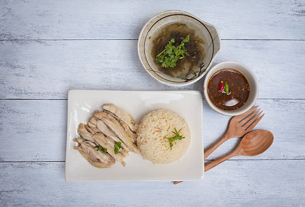 istock Boil chicken with rice and clear soup 517076960