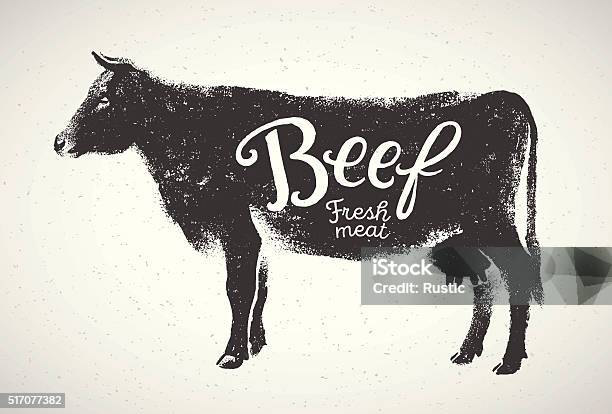 Graphical Silhouette Cow Stock Illustration - Download Image Now - Domestic Cattle, Illustration, Cow