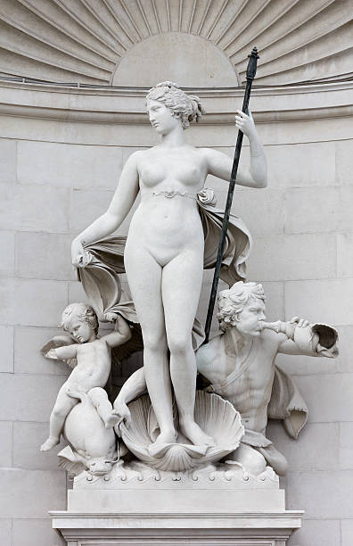 Statue of Venus on the Lloyd Palace in Trieste stock photo