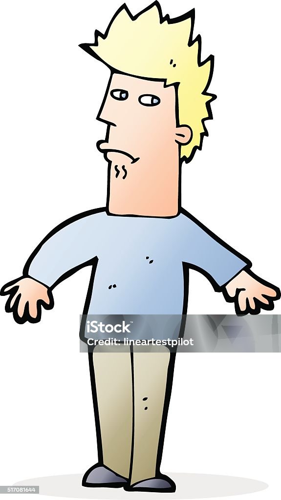 Cartoon Worried Man Stock Illustration - Download Image Now - Adult