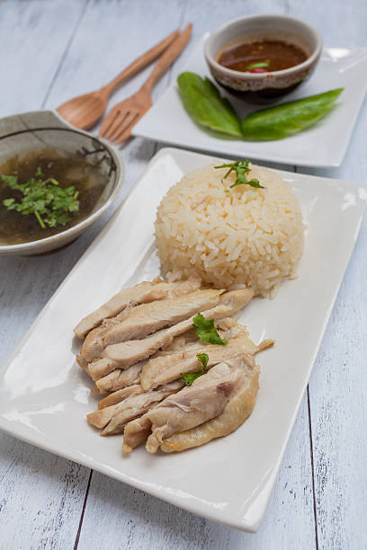 istock Closeup boil chicken with rice 517084292