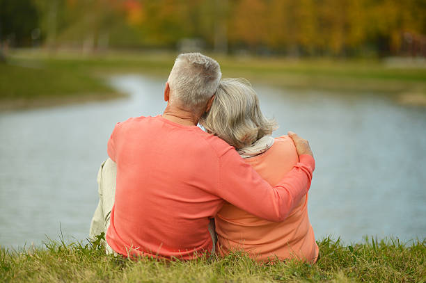 istock Back view of elderly couple together 517086096