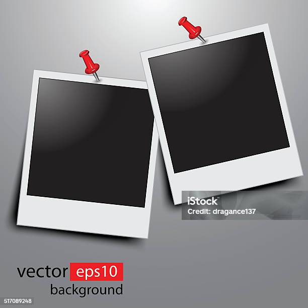 Photo Frames With Push Pins Stock Illustration - Download Image Now ...