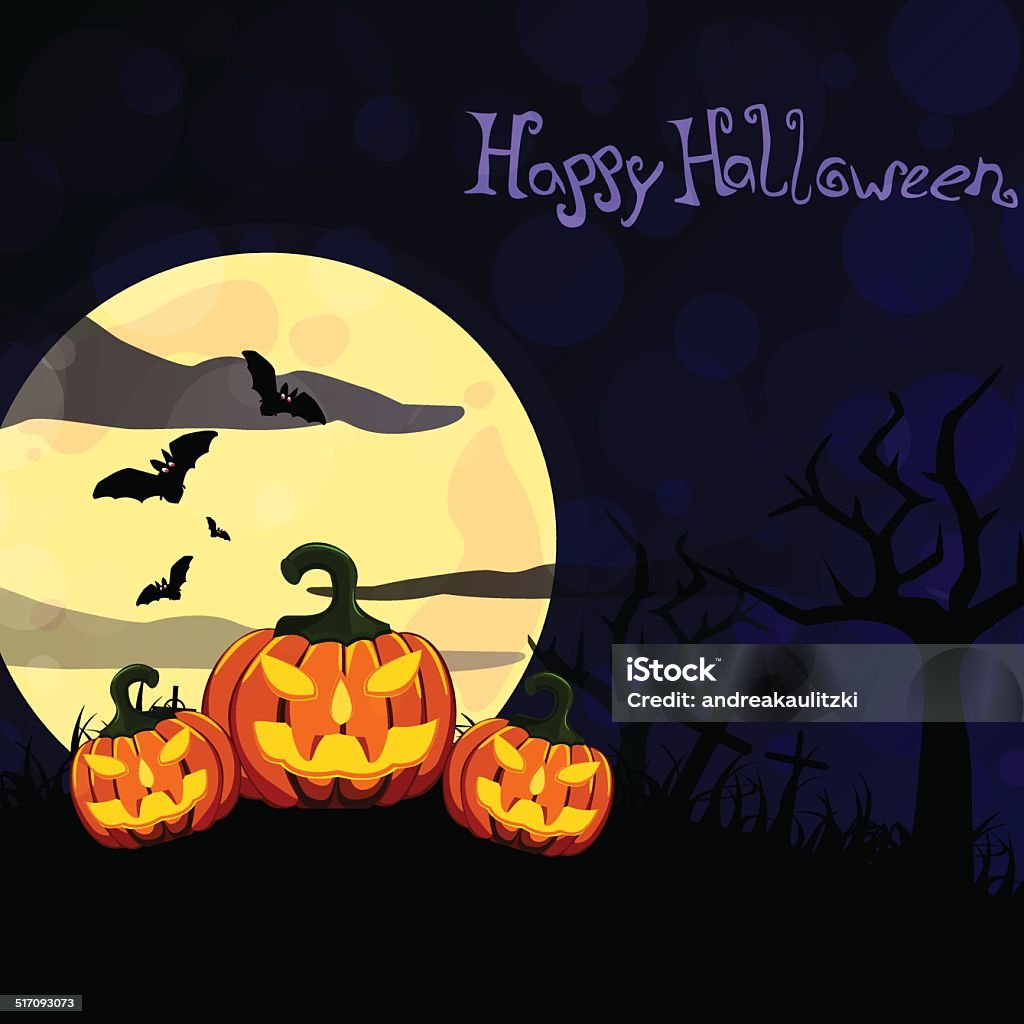 Happy Halloween Vector illustration of glowing halloween pumpkins on an abstract background Abstract stock vector