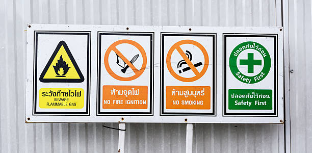 istock image of industrial warning sign on wall 517093959